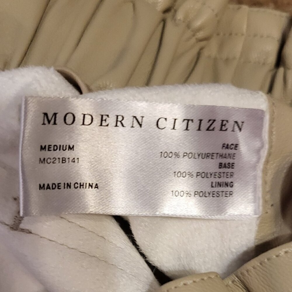 Modern Citizen Women’s Tan Kipp Paperbag Vegan Leather Shorts Size Medium NWOT - Picture 10 of 12